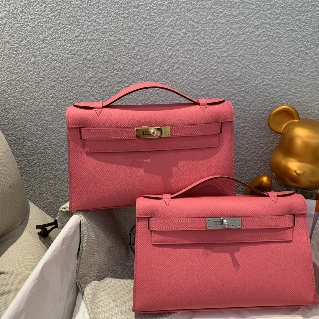 에르메스 미니 켈리백22 립스틱 핑크 금장 앱송